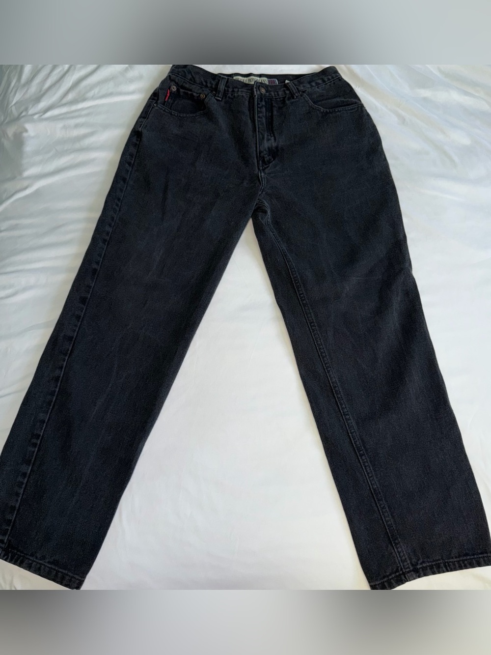 Vintage 90s Bugle Boy 750 Black Wash 100% Cotton Denim Classic Straight Jean 32”